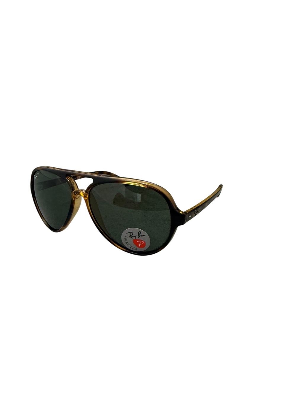 NIB Ray-Ban Cats 5000 Aviator Polarized Sunglasses in Tortoise with Green Lenses - Picture 7 of 7